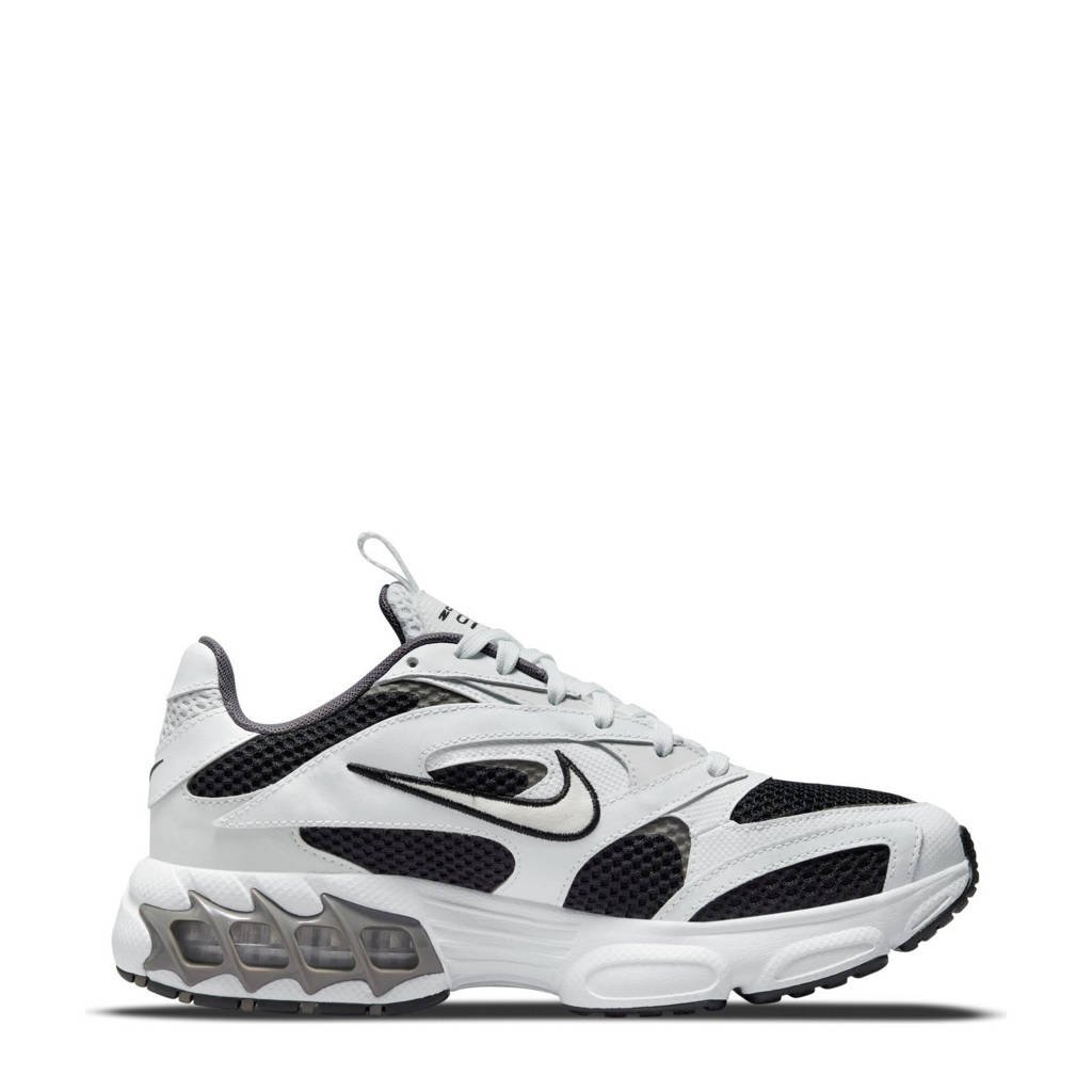 Lichtgrijs, wit, zilver en zwarte dames Nike Zoom Air Fire sneakers van mesh met chunky hak en veters