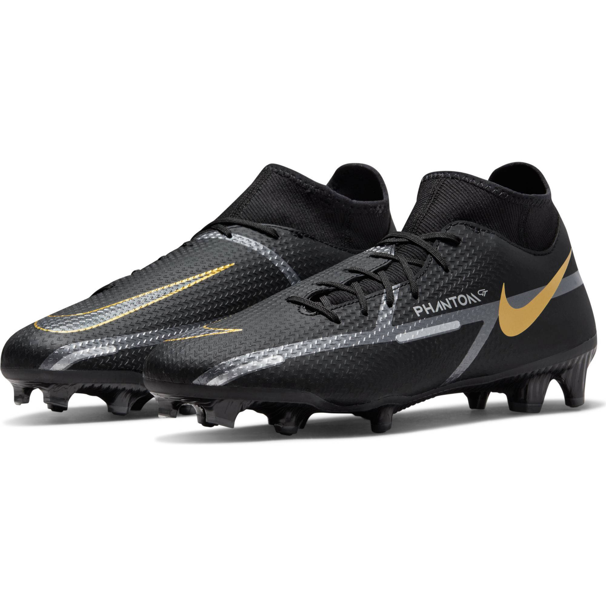 Nike Phantom GT2 Academy FG/MG voetbalschoenen zwart/grijs/metallic goud |  wehkamp