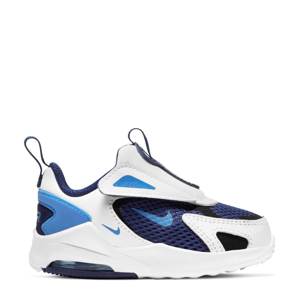 Blauw, wit en zwarte jongens en meisjes Nike Air Max Bolt sneakers van mesh met veters