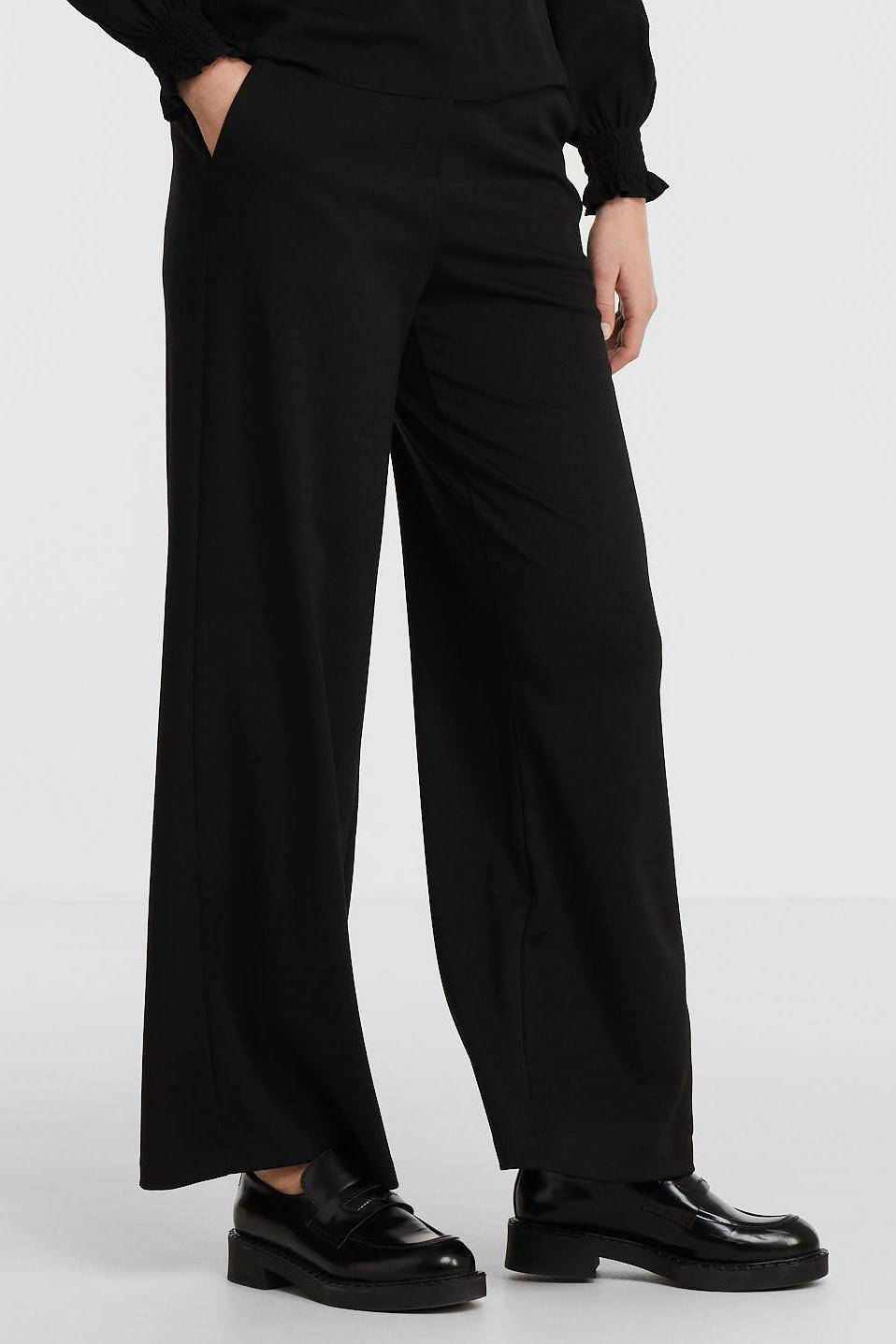 VERO MODA high waist wide leg palazzo broek VMBERTA zwart | wehkamp