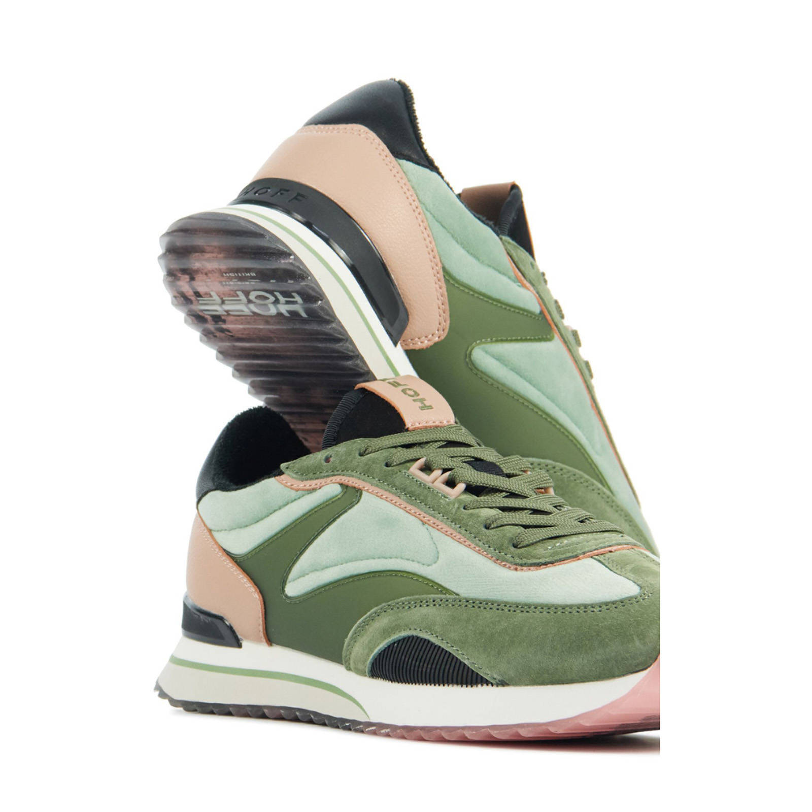 HOFF British suède sneakers groen/roze | wehkamp