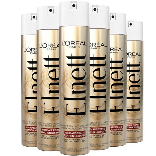 Wehkamp L'Oréal Paris Elnett Satin Haarspray Normale Fixatie - Styling Spray voor een Natuurlijk Model - 6 x 400ml multiverpakking aanbieding