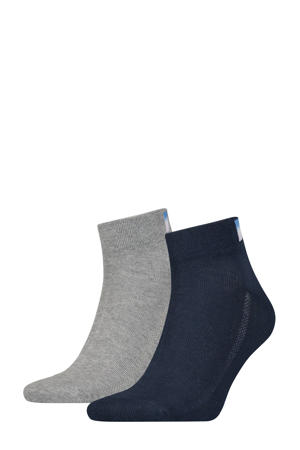 sokken met logo - set van 2 blauw/grijs