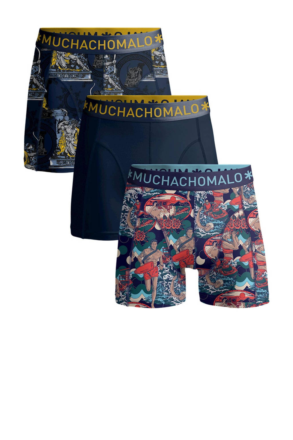 Muchachomalo   boxershort Hercules Baywatch- set van 3 blauw