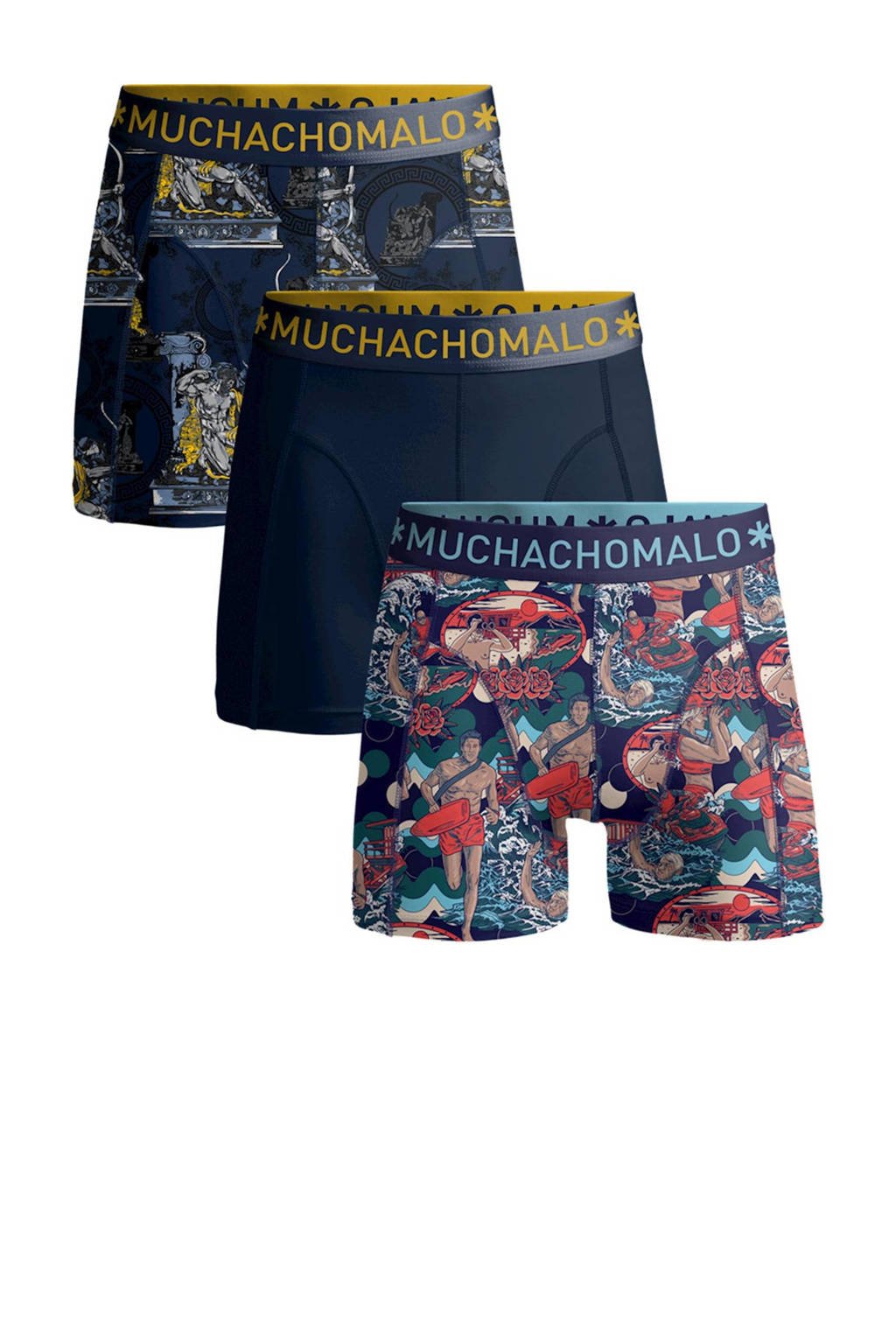 Muchachomalo boxershort Hercules Baywatch- set van 3 blauw
