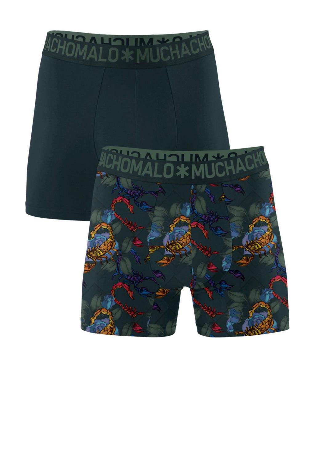 Muchachomalo boxershort Scorpio - set van 2 groen/multicolor, Zwart/groen