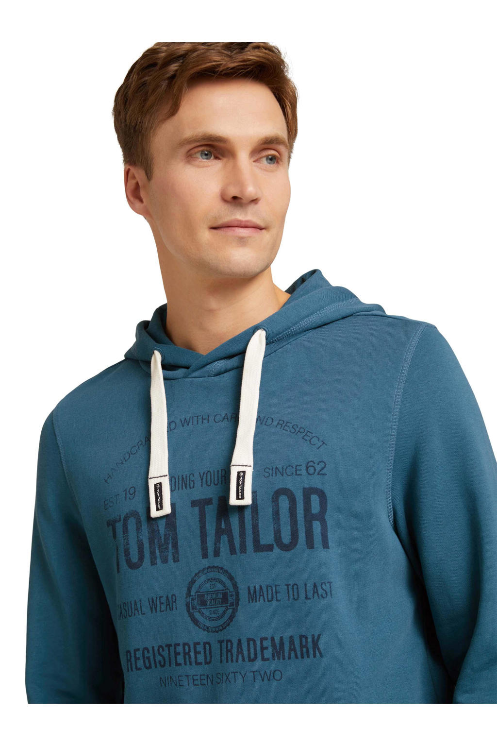TOM TAILOR Mens Straight Fit Hooded Pullover Hoodie