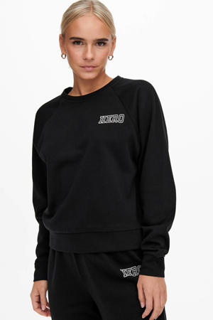 sweater ONLLULA met tekst zwart