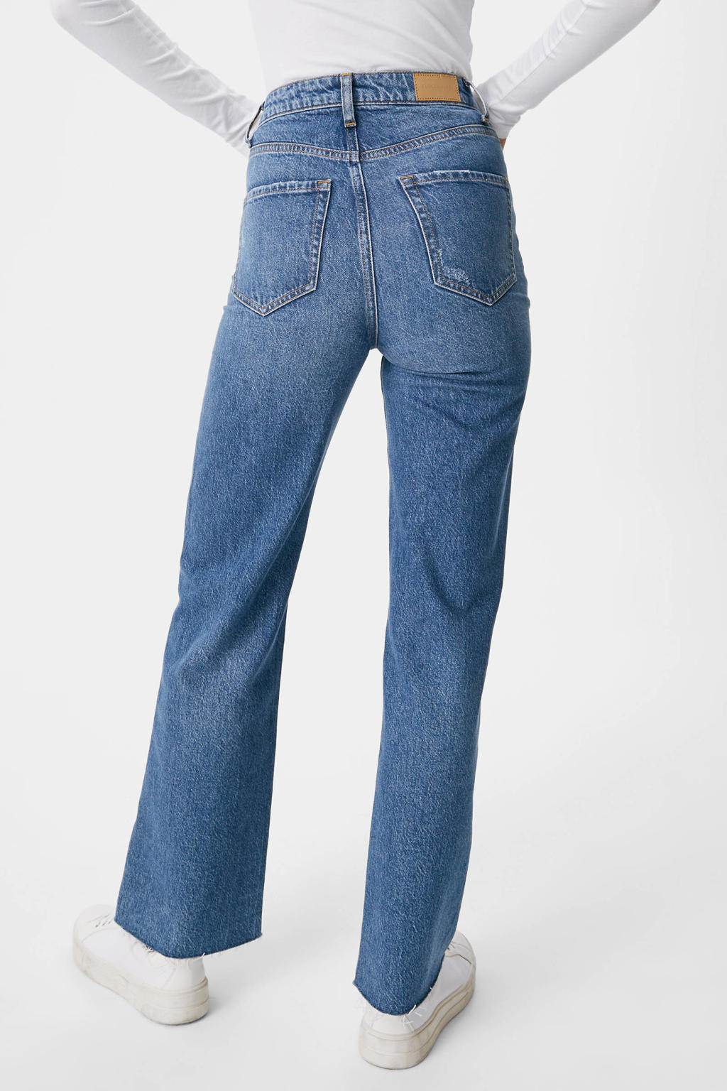 C&A Clockhouse high waist straight fit jeans light denim wehkamp