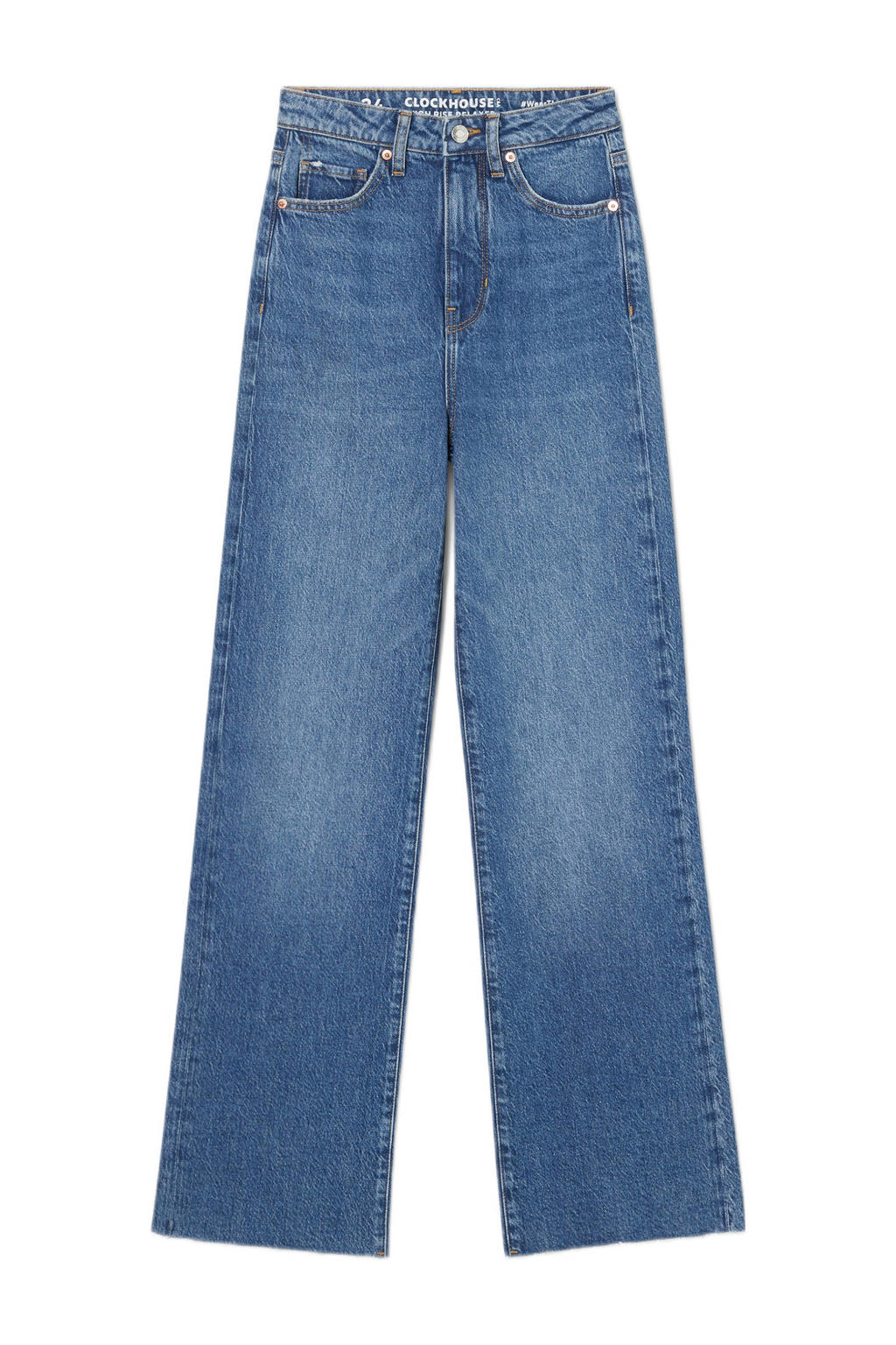 C&A Clockhouse high waist straight fit jeans light denim wehkamp