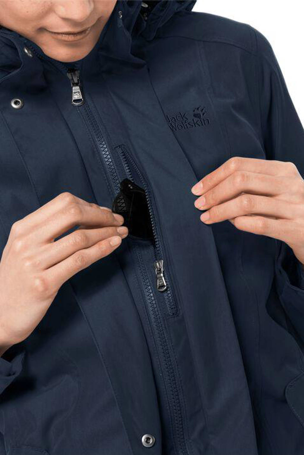 Met opzet energie Bekwaam Jack Wolfskin outdoor jas Madison Avenue donkerblauw | wehkamp