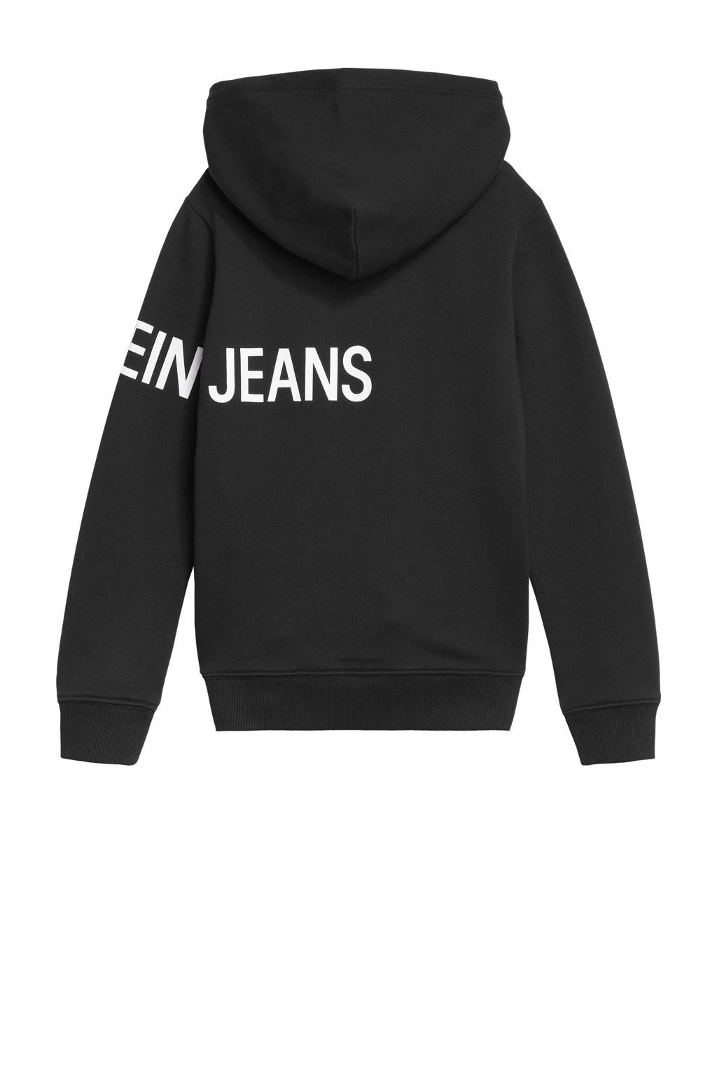 CALVIN KLEIN JEANS hoodie met logo zwart/wit