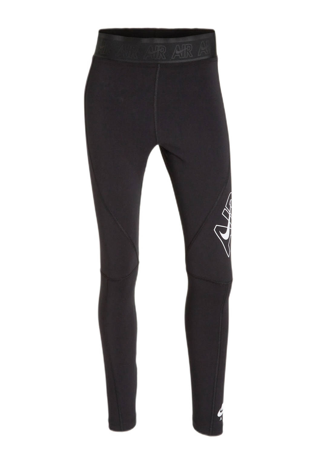 Zwarte dames Nike high waist slim fit legging van katoen met elastische tailleband en logo dessin