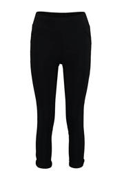 thumbnail: Zwarte dames Hailys cropped skinny legging Sina van viscose met regular waist en elastische tailleband