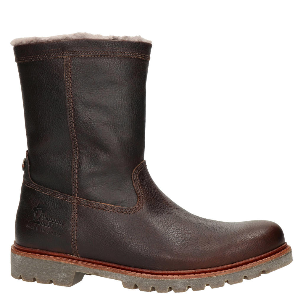 Bruine heren Panama Jack Fedro Igloo nubuck boots van leer met ritssluiting