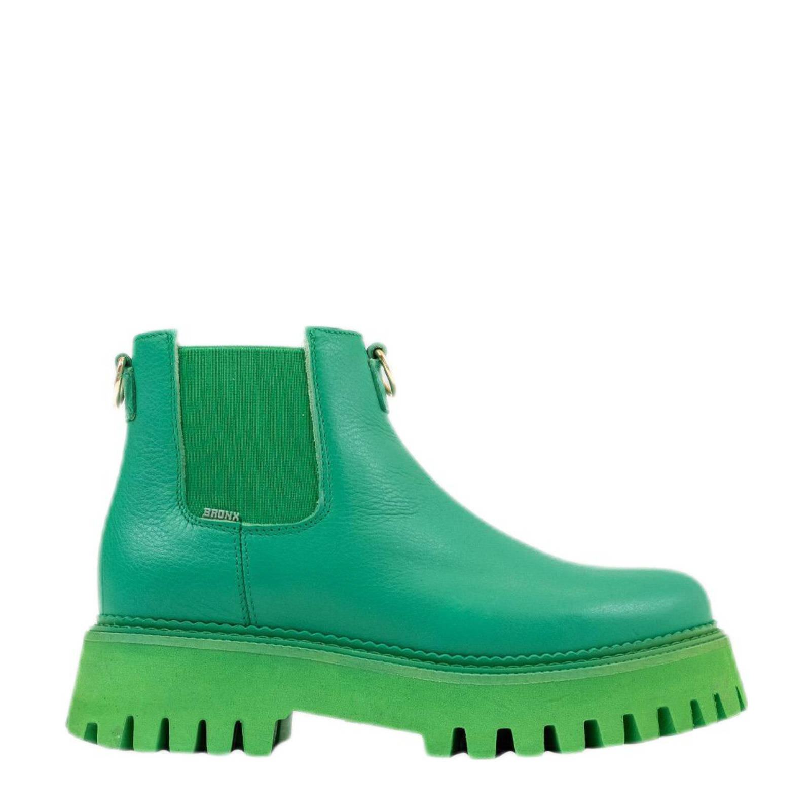 BRONX Groov-y Chelsea Low leren chelsea boots groen | wehkamp