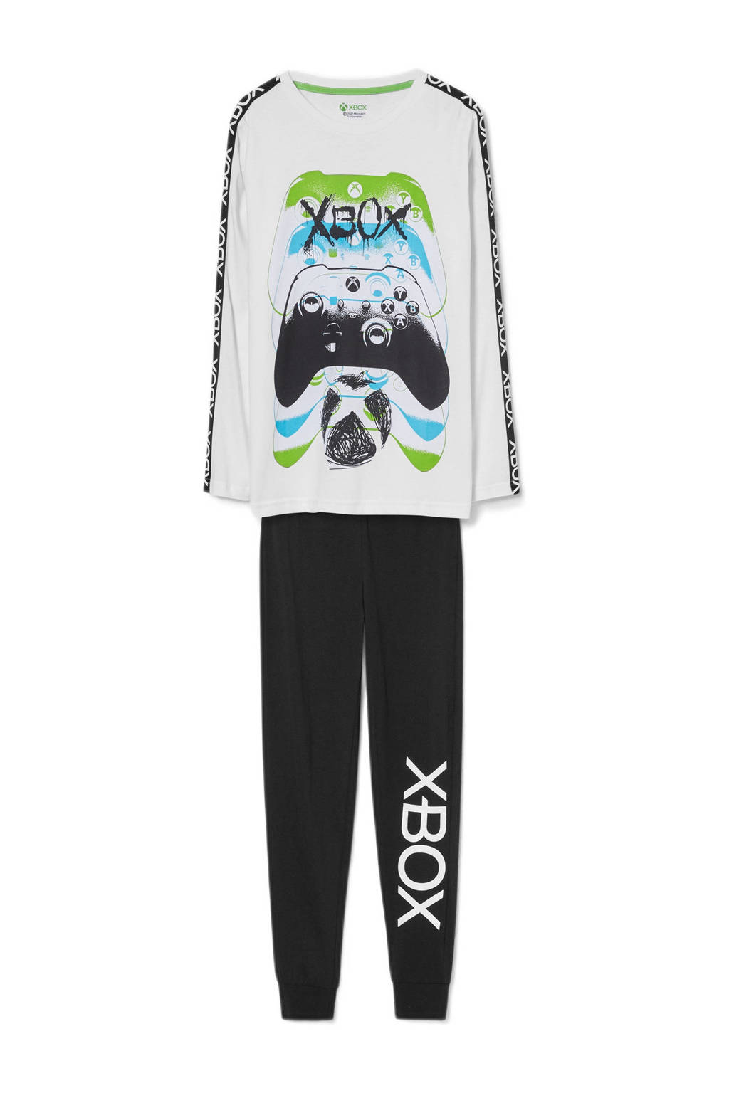 C&A pyjama zwart/wit, Wit/zwart