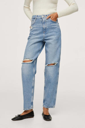 cropped high waist regular fit jeans blauw