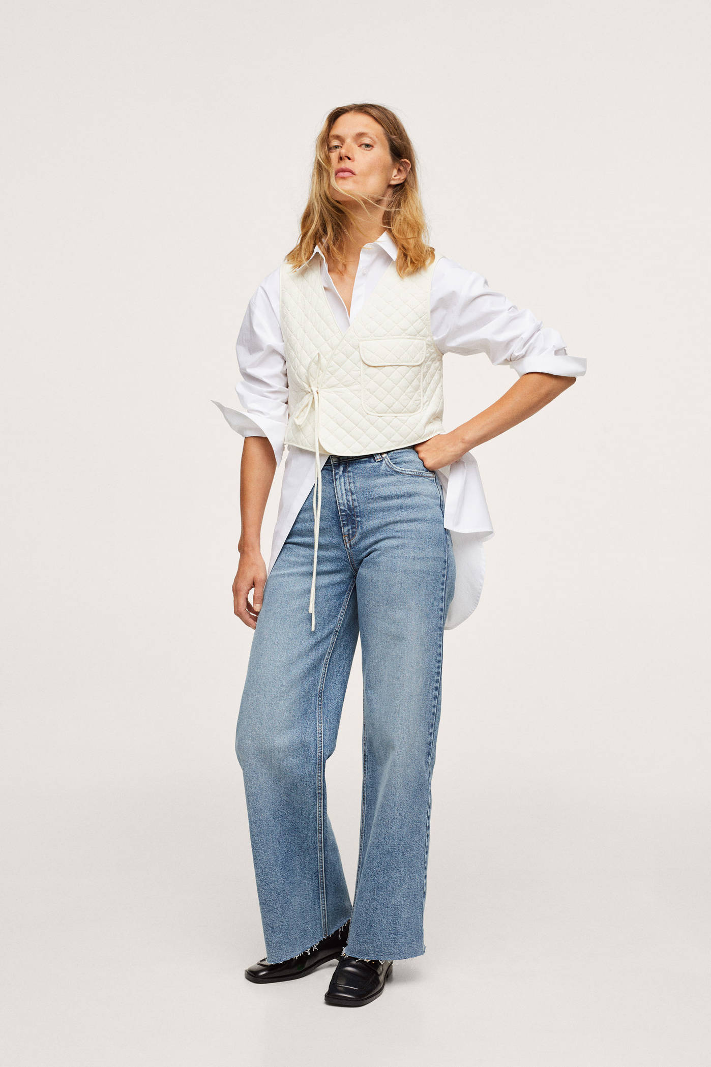 Mango high waist wide leg jeans 