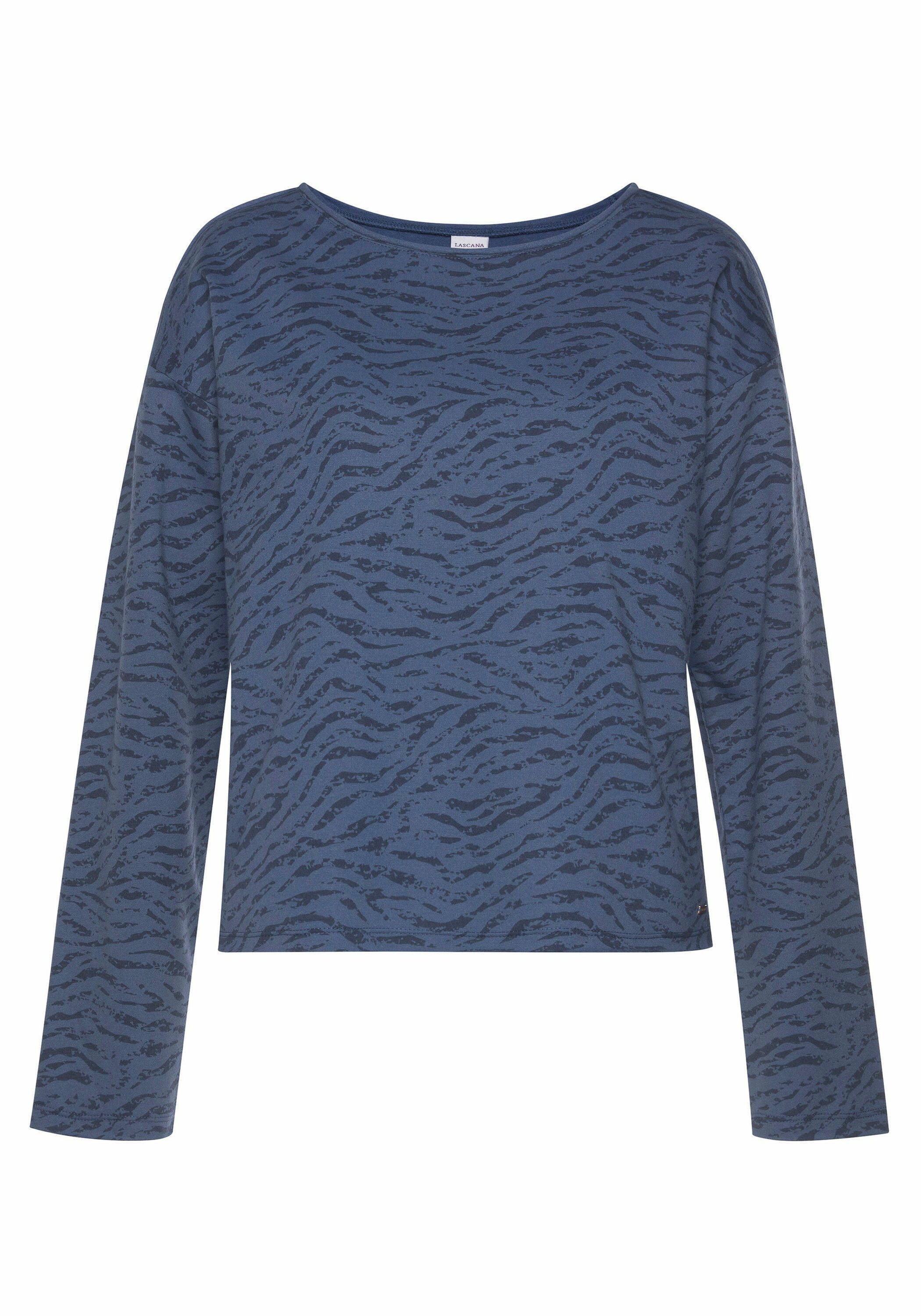 Lascana pyjamatop met zebraprint blauw online kopen