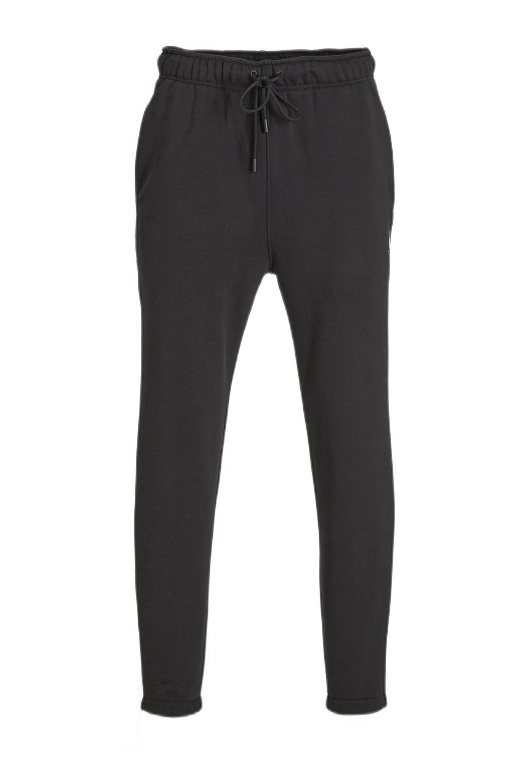 Zwarte heren Nike regular fit joggingbroek van katoen met elastische tailleband met koord