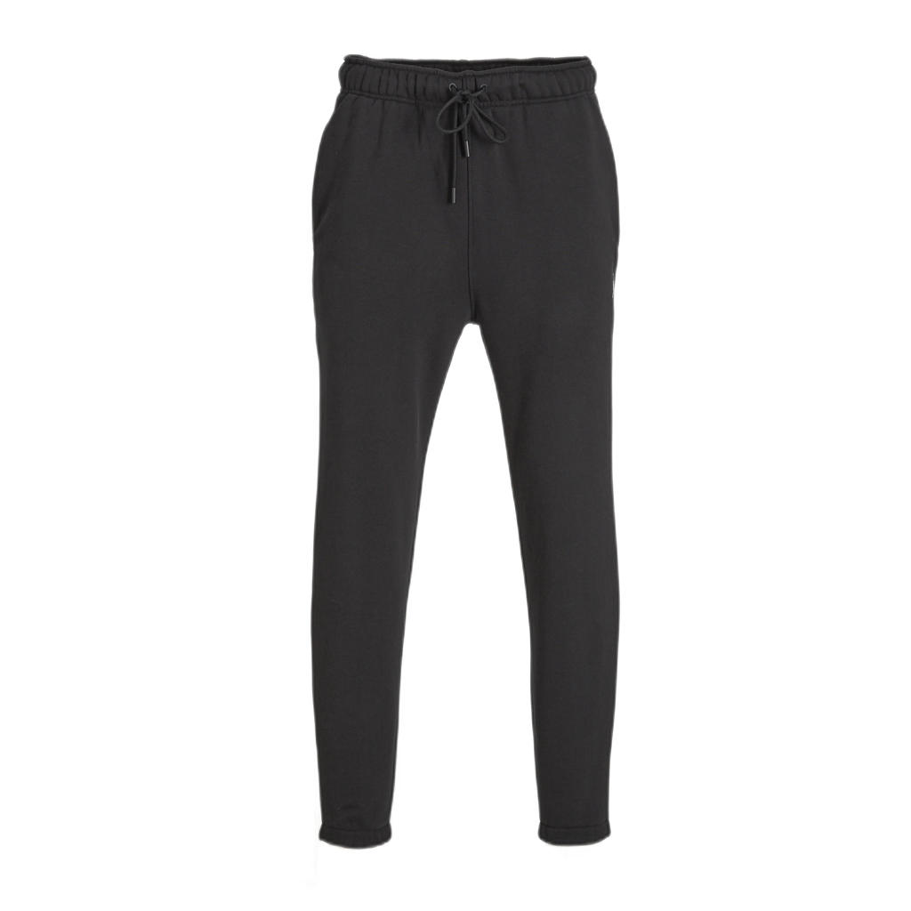 Zwarte heren Nike regular fit joggingbroek van katoen met elastische tailleband met koord