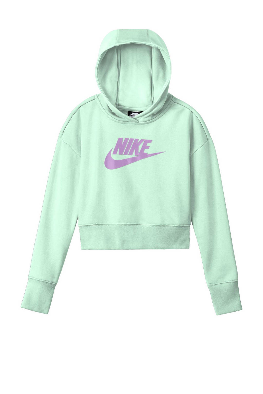 Nike cropped hoodie mintgroen/violet