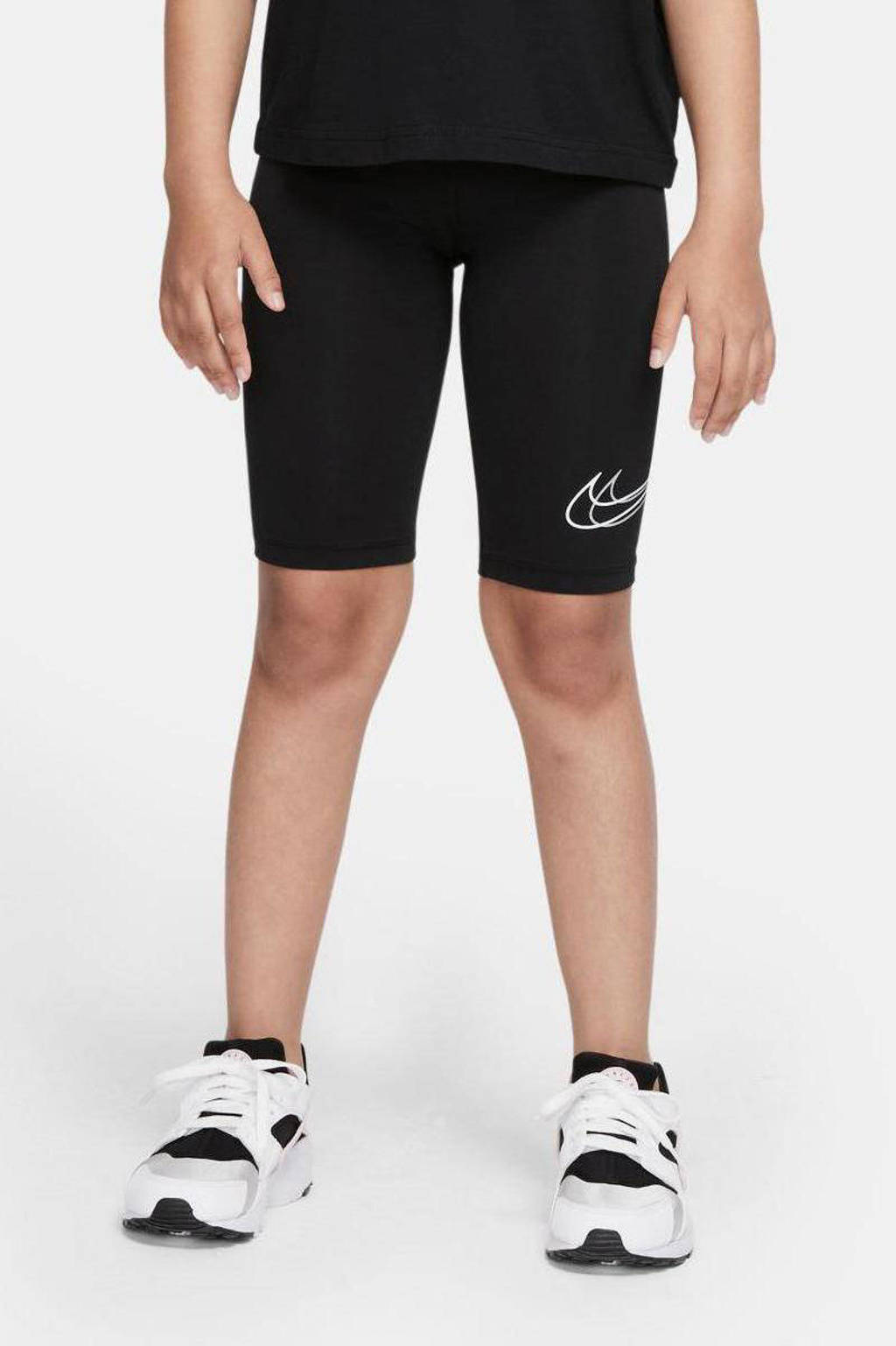 Nike high waist slim fit short met logo zwart
