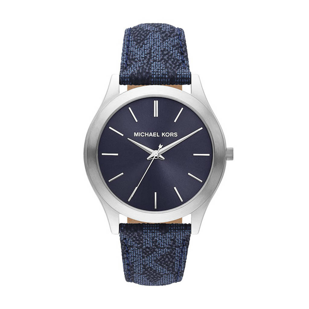 Michael Kors horloge MK8907 Slim Runway Zilver, Blauw/zilverkleurig