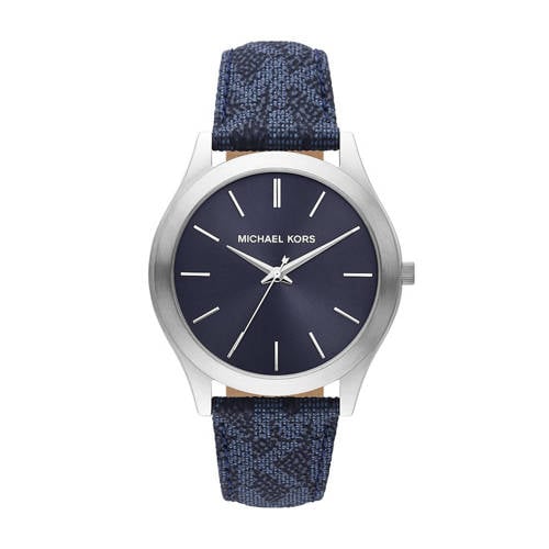 Michael Kors horloge MK8907 Slim Runway donkerblauw