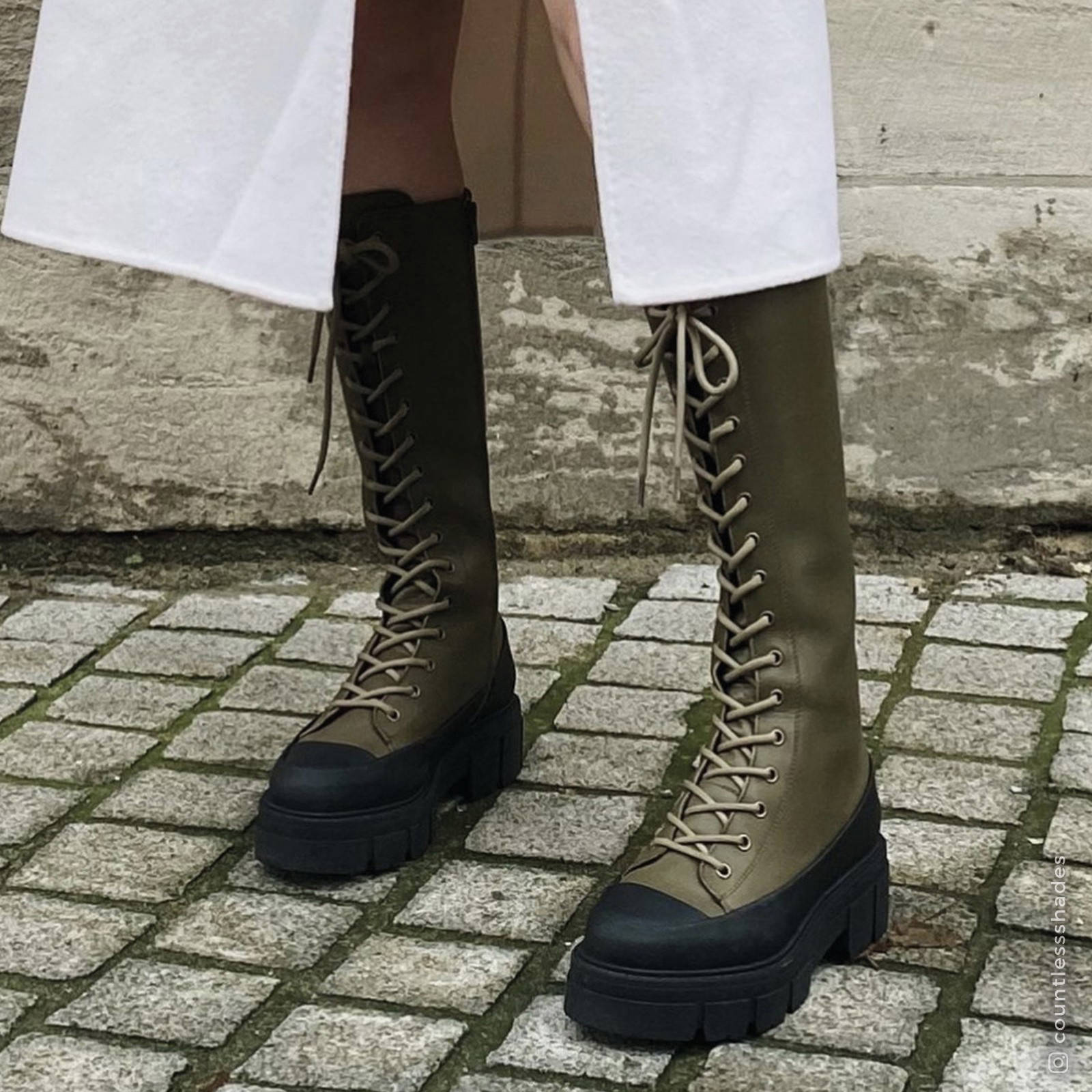 Sacha leren veterboots donkergroen/zwart | wehkamp