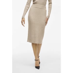 gebreide midi rok VIRIL beige