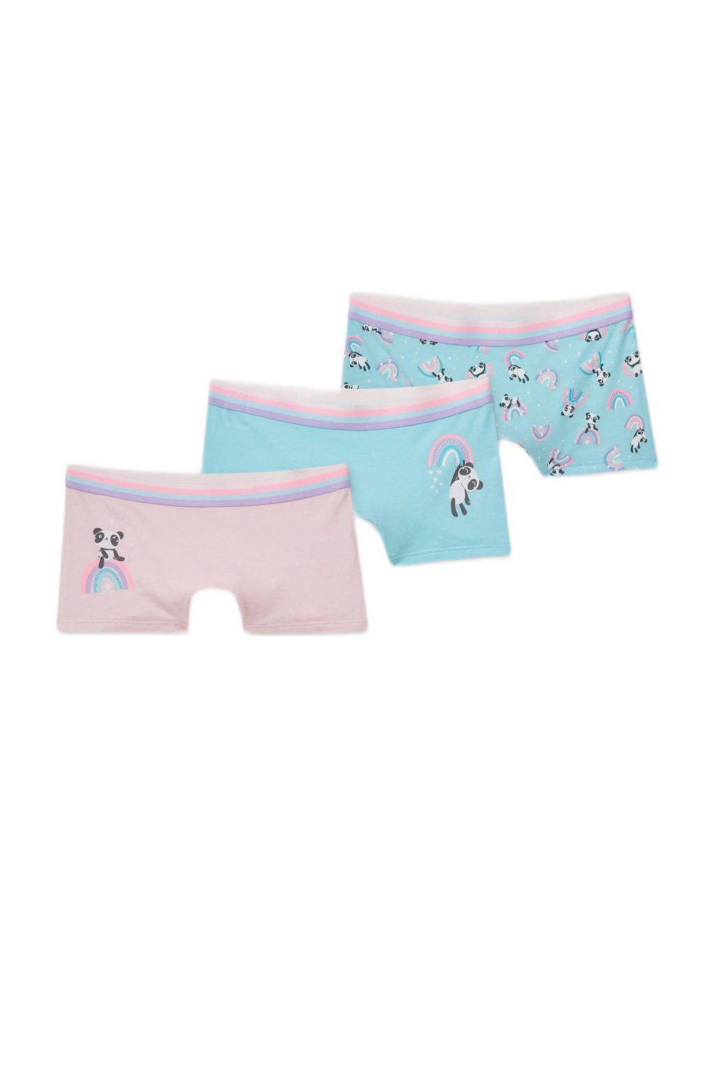 C&A short - set van 3 roze/blauw, Blauw/roze