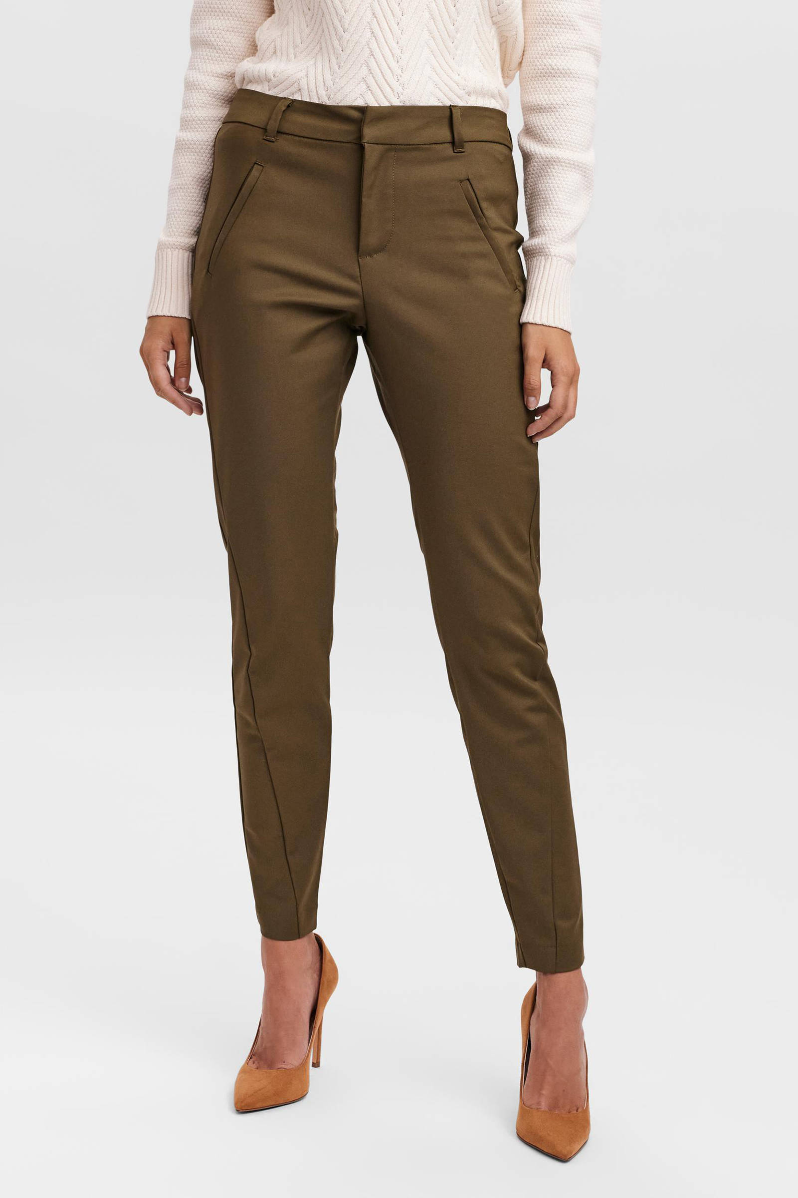 VERO MODA tapered fit broek VMVICTORIA groen | wehkamp