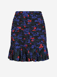 NIKKIE gebloemde mini rok Stefanie zwart/ blauw/rood, Zwart/ blauw/rood