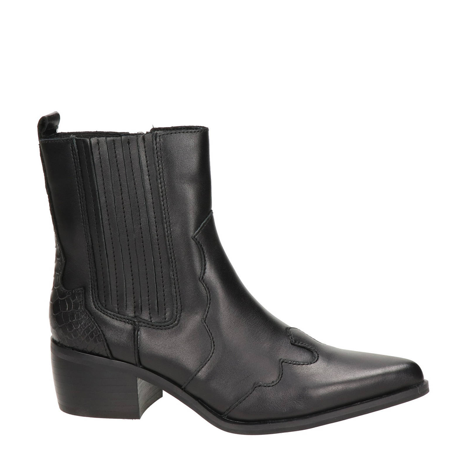 Nelson leren cowboylaarzen zwart | wehkamp