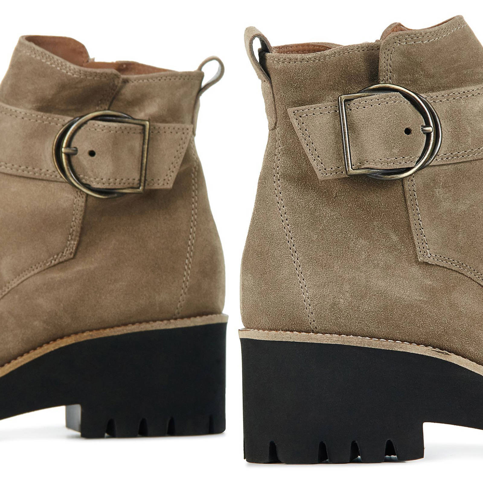 Paul Green 9763 suède enkellaarzen taupe | wehkamp