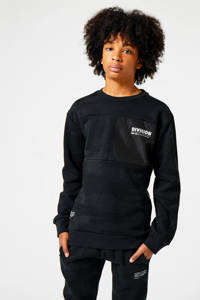 CoolCat Junior sweater met tekst zwart, Zwart