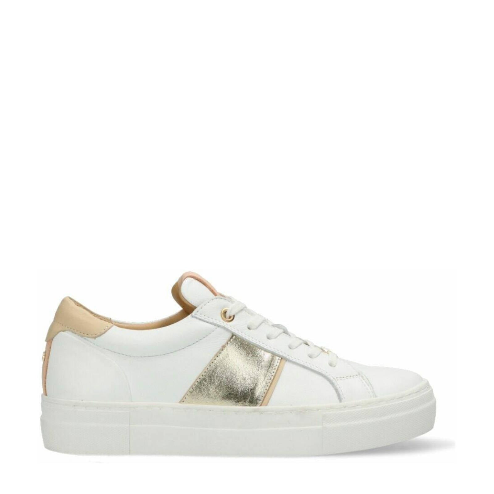 Fred de la Bretoniere Storm leren sneakers wit/goud | wehkamp