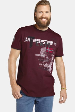 T-shirt SÖLVE Plus Size donkerrood