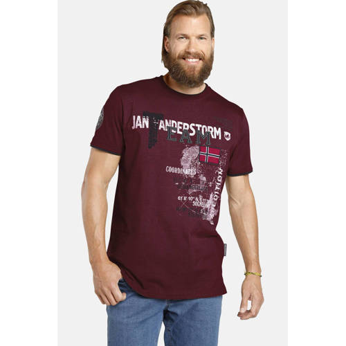 Jan Vanderstorm T-shirt SÖLVE Plus Size donkerrood afbeelding