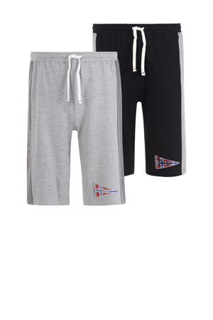 loose fit sweatshort HARAL Plus Size grijs/zwart (set van 2)