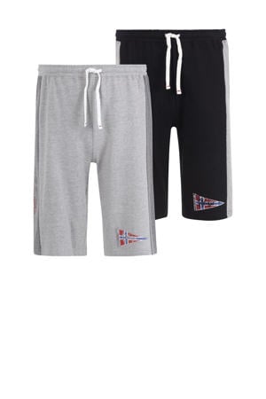 loose fit sweatshort HARAL Plus Size grijs/zwart (set van 2)