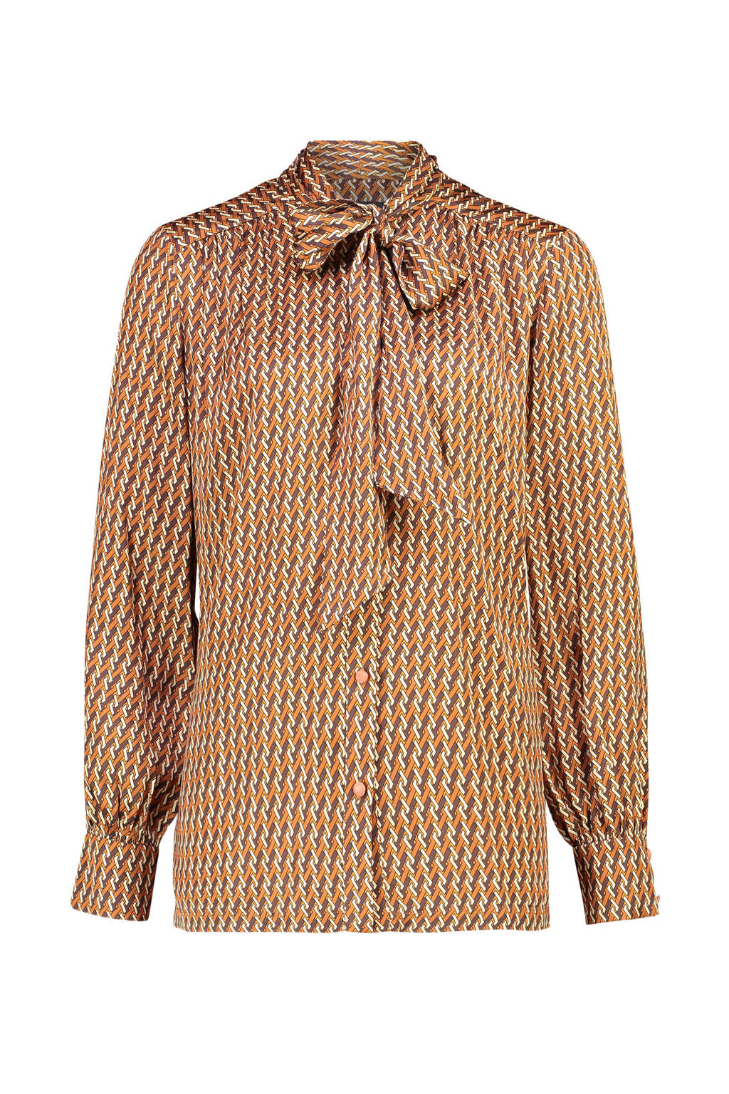 Claudia Sträter blouse met all over print oranje, Oranje