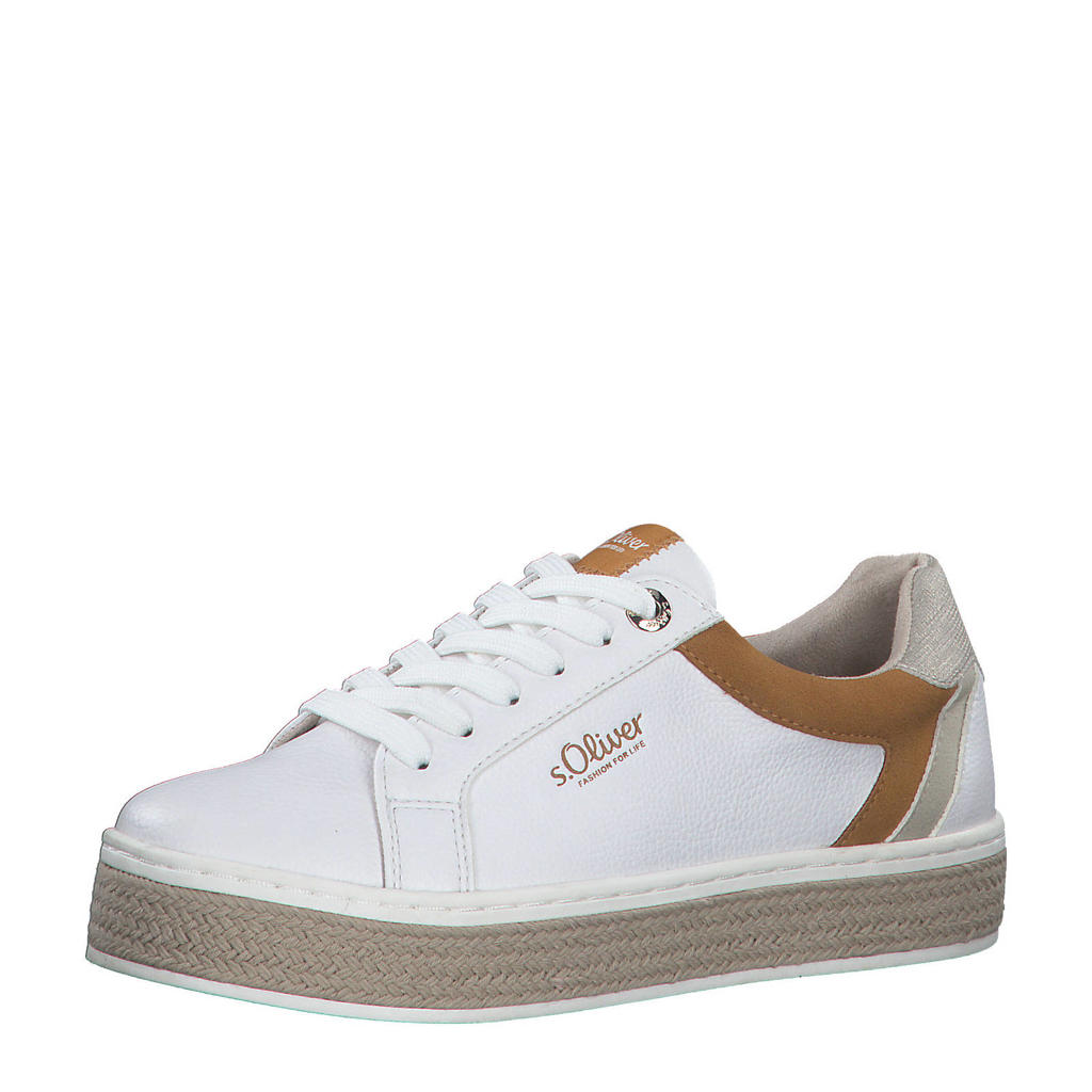 s.Oliver   sneakers wit/bruin