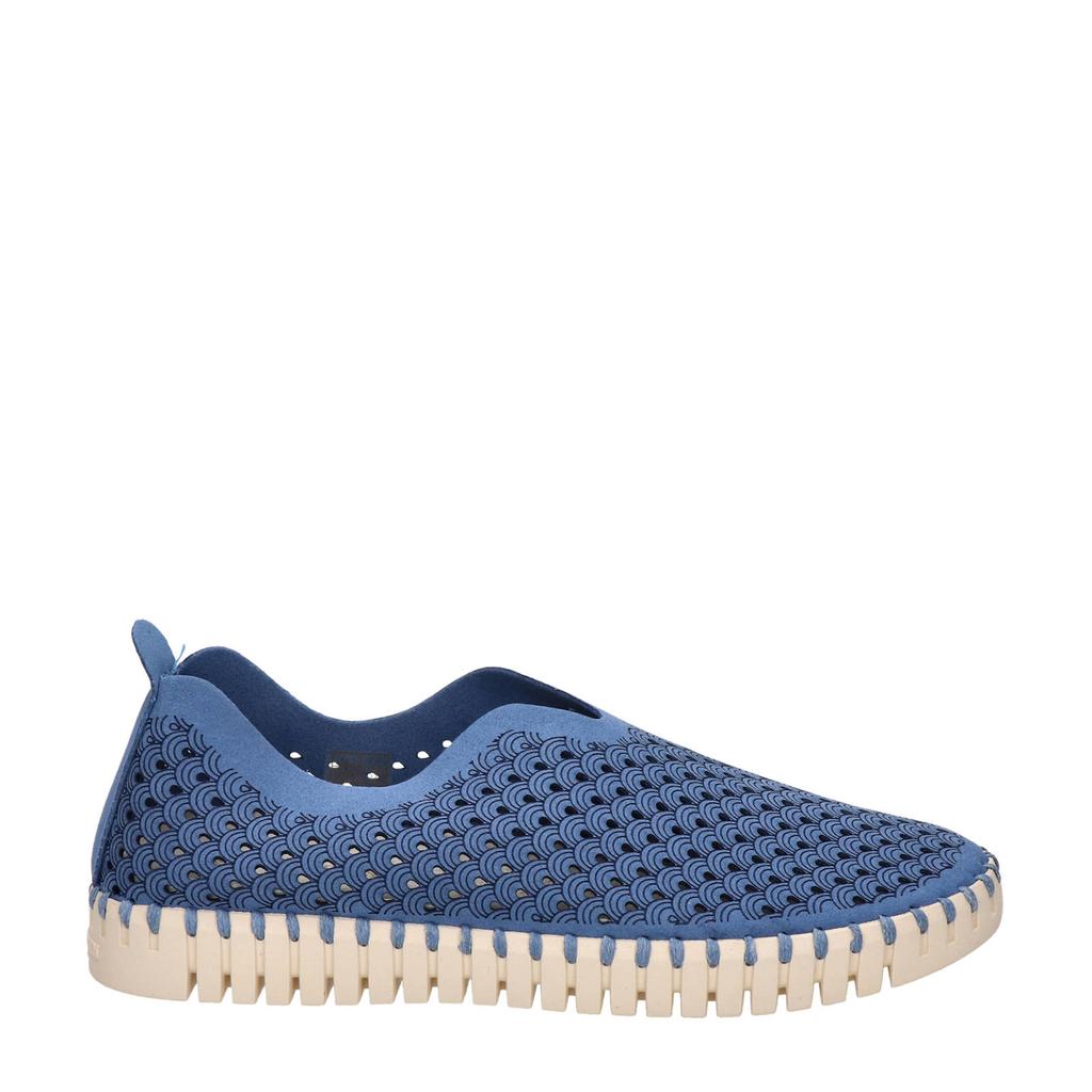 Blauwe dames Ilse Jacobsen Tulip slip on van suèdine