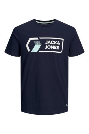 T-shirt JCOLOGAN met logo donkerblauw