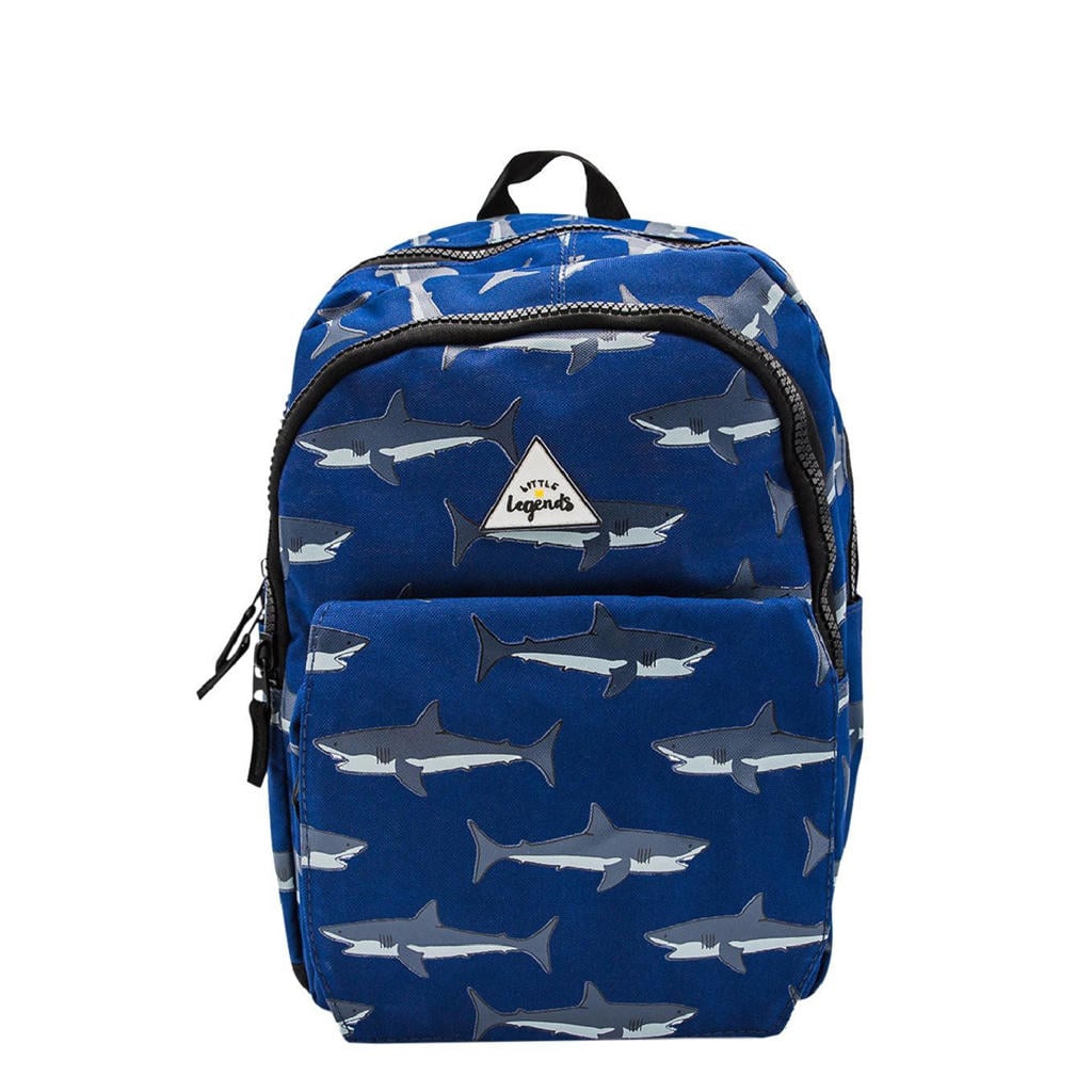 Little Legends rugzak Shark Mouth L blauw