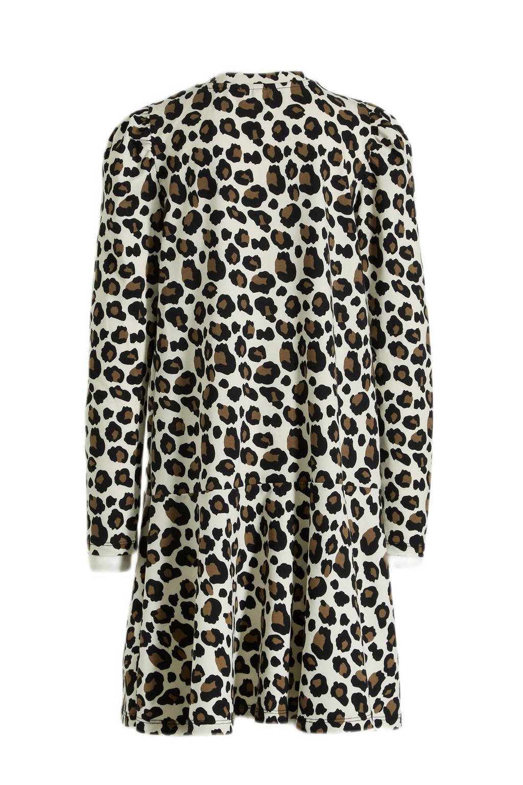 PIECES KIDS jurk LPMULIA met panterprint bruikn/beige/zwart wehkamp