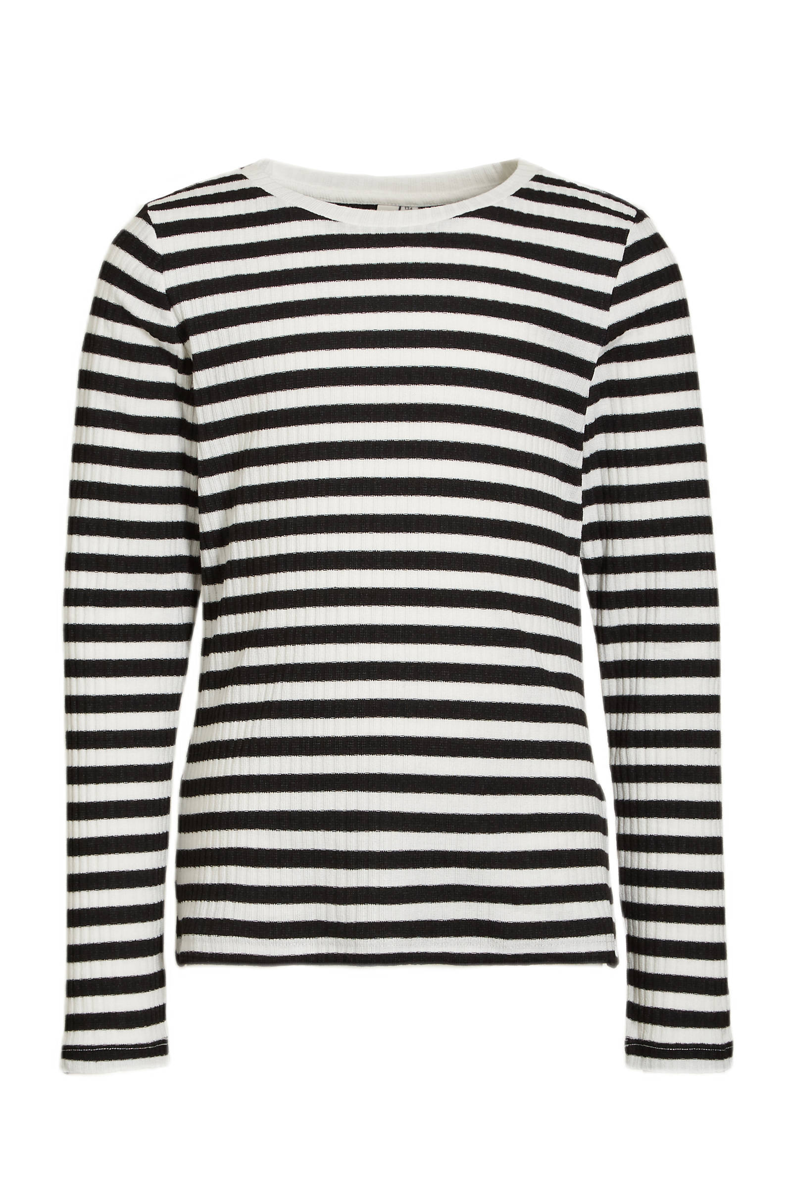 little PIECES gestreepte longsleeve LPELLY zwart/wit | wehkamp